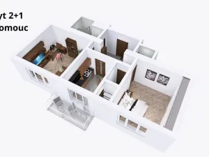 Pronájem bytu 2+1, Olomouc - Hodolany, Masarykova třída, 57 m2