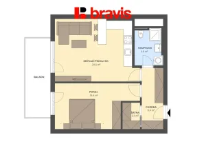 Pronájem bytu 2+kk, Brno - Staré Brno, Nové sady, 54 m2