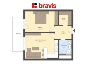 Pronájem bytu 2+kk, Brno - Staré Brno, Nové sady, 55 m2