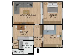 Prodej bytu 3+1, Písek - Pražské Předměstí, Pražská, 103 m2