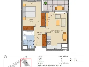 Prodej bytu 2+kk, Praha - Hlubočepy, Baarové, 47 m2