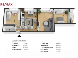 Pronájem bytu 3+1, Ostrava - Zábřeh, Výškovická, 65 m2