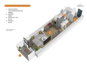Pronájem bytu 1+kk, Praha, Kolbenova, 40 m2