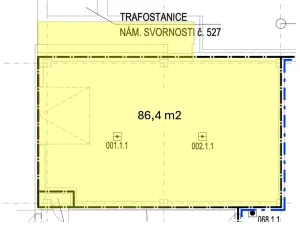 Pronájem výrobních prostor, Brno, náměstí Svornosti, 86 m2