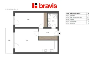 Prodej bytu 2+kk, Lipůvka, 56 m2
