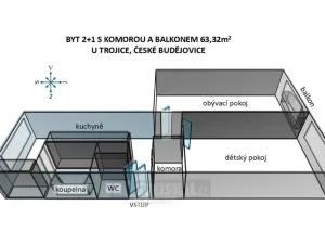 Prodej bytu 2+1, České Budějovice - České Budějovice 3, U Trojice, 58 m2