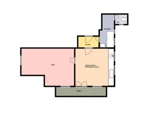 Pronájem bytu 2+kk, Praha - Podolí, Pravá, 50 m2