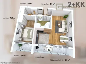Prodej bytu 2+kk, Kutná Hora - Hlouška, Masarykova, 48 m2