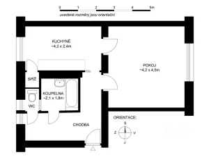 Pronájem bytu 1+1, České Budějovice - České Budějovice 7, Pabláskova, 41 m2