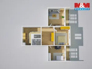 Prodej bytu 3+1, Teplice, Palackého, 74 m2