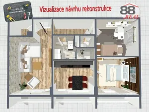 Prodej bytu 3+1, Klášterec nad Ohří, Budovatelská, 62 m2