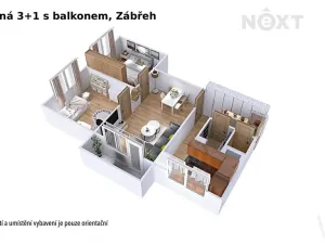 Pronájem bytu 3+1, Zábřeh, Křížkovského, 62 m2