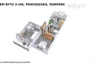 Pronájem bytu 3+kk, Šumperk, Prievidzská, 55 m2