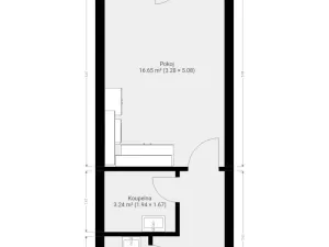 Pronájem bytu 1+kk, Brno - Komárov, Komárovská, 29 m2