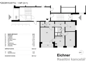 Prodej bytu 3+1, Zlín, Moravská, 70 m2