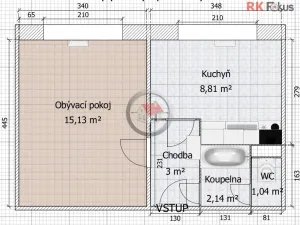 Pronájem bytu 1+1, Třebíč, Moskevská, 33 m2