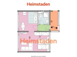 Pronájem bytu 1+kk, Karviná - Hranice, Slovenská, 35 m2