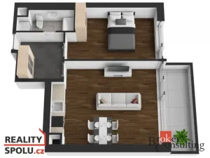 Pronájem bytu 2+kk, Praha - Stodůlky, Hasilova, 51 m2