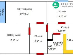 Prodej bytu 3+1, Tanvald, Radniční, 74 m2