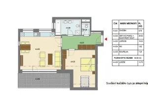 Pronájem bytu 2+kk, Přezletice, Pod Zahrady, 65 m2