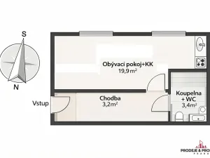 Prodej bytu 1+kk, Praha - Letňany, Místecká, 25 m2