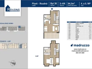 Prodej bytu 3+kk, Plzeň, Na Roudné, 94 m2