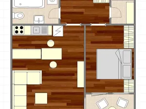 Pronájem bytu 2+kk, Praha - Kyje, Farkašova, 48 m2