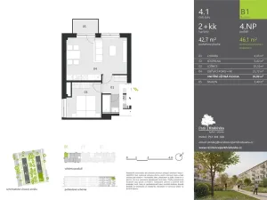 Pronájem bytu 2+kk, Ostrava, Hasičská, 43 m2