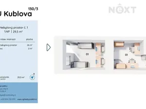 Prodej obchodního prostoru, Praha - Podolí, U Kublova, 29 m2