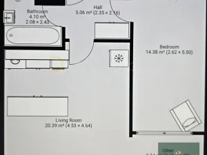 Prodej bytu 2+kk, Praha - Troja, Hnězdenská, 43 m2