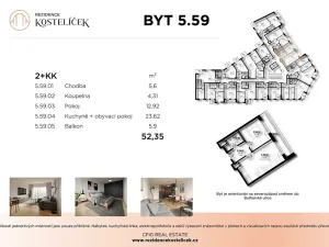 Prodej bytu 2+kk, Pardubice, Štrossova, 52 m2