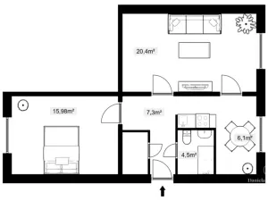 Pronájem bytu 2+1, Strakonice - Strakonice II, Dukelská, 63 m2