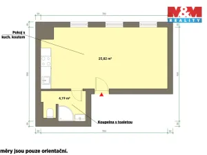 Pronájem bytu 1+kk, Cheb, Svobody, 28 m2