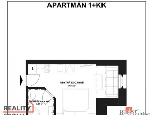 Prodej bytu 1+kk, Horní Lhota, 20 m2