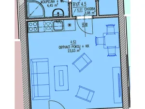 Prodej bytu 1+kk, Brno, Chvalovka, 35 m2