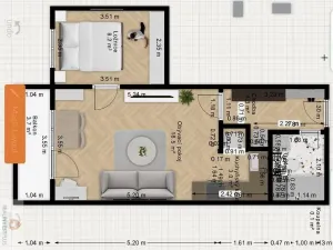 Pronájem bytu 2+kk, Olomouc - Neředín, gen. Píky, 37 m2