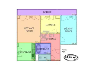 Prodej bytu 3+1, Orlová - Lutyně, Vnitřní, 72 m2