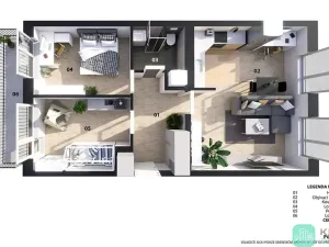 Prodej bytu 3+1, Dubí, Koněvova, 69 m2