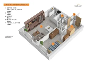Prodej bytu 2+kk, Teplice, Pražská, 39 m2