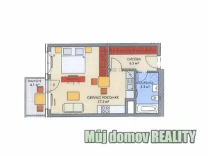 Pronájem bytu 1+kk, Praha - Dolní Měcholupy, Honzíkova, 41 m2