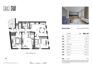 Prodej bytu 4+kk, Praha - Vršovice, Francouzská, 95 m2