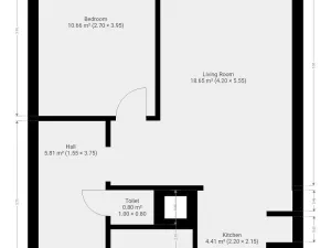 Pronájem bytu 2+kk, Praha - Bohnice, Zelenohorská, 42 m2
