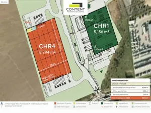 Pronájem výrobních prostor, Chrášťany, Plzeňská, 8794 m2