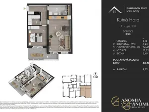 Prodej bytu 2+kk, Kutná Hora, Plk. Loudy, 57 m2