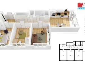 Prodej bytu 3+1, Praha - Smíchov, Na Václavce, 86 m2