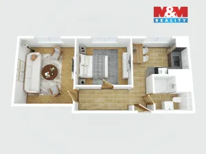 Prodej bytu 2+1, Adamov, Sadová, 44 m2