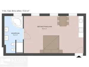 Prodej bytu 1+kk, Brno, Cejl, 73 m2