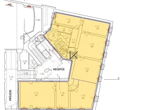 Pronájem kanceláře, Praha, Washingtonova, 214 m2