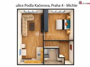 Pronájem bytu 2+kk, Praha - Michle, Podle Kačerova, 41 m2
