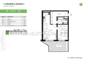 Pronájem bytu 2+kk, České Budějovice, Volejbalistů, 57 m2